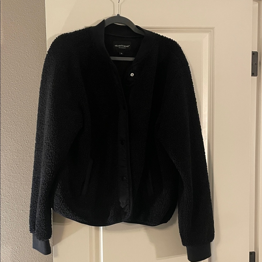 Velvet Heart Black Bomber Jacket